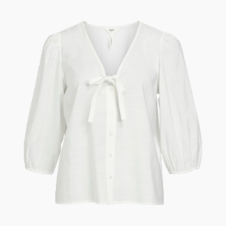 OBJSY 3/4 BOW SHIRT A DIV - White - Object - Hvid XS