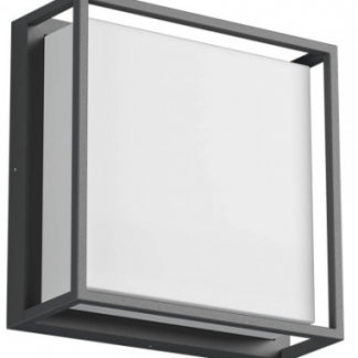 QUADRIS Væglampe i aluminium og polycarbonat H25 cm 1 x 20W SMD LED - Mat mørkegrå