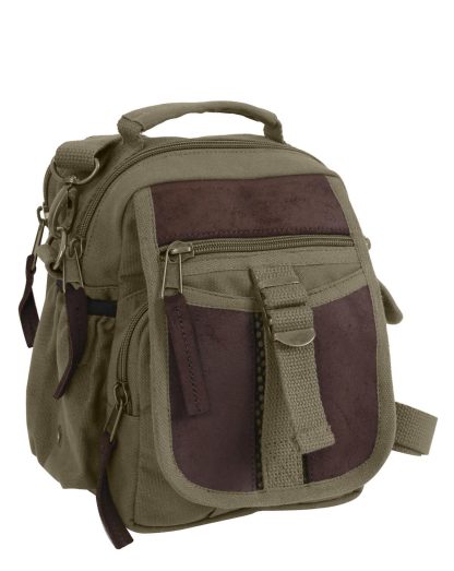 Rothco Canvas & Leather Travel Shoulder Bag (Oliven, One Size)