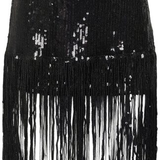 Something New - Nederdel - SN Mia HW Fringe Mini Sequin Skirt - Wst Black