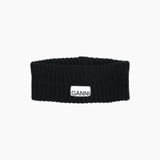 Structured Rib Headband A5117 - Black - GANNI - Sort One Size