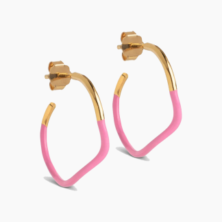 Sway Hoops - Pink - ENAMEL - Pink One Size