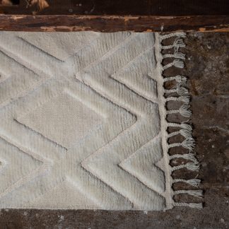 VIND COLLECTION Dahliawool tæppe-400*300--Rektangulær -Hvid, Stof (uld)