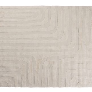 WOOOD EXCLUSIVE Zita Grafisk gulvtæppe, rektangulær - natur bomuld og polyester (170x240)