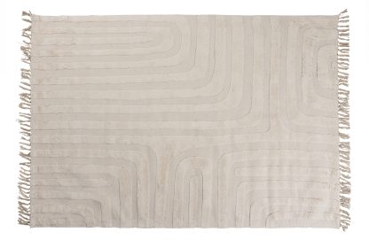WOOOD EXCLUSIVE Zita Grafisk gulvtæppe, rektangulær - natur bomuld og polyester (170x240)
