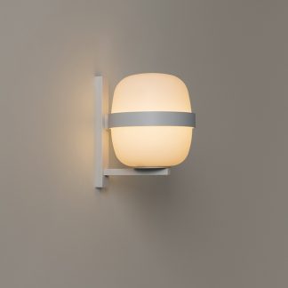 Wally Cestita væglampe, metallic hvid