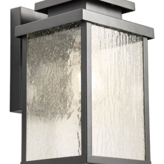 YARD Væglampe i aluminium og glas H28 cm 1 x E27 - Mat mørkegrå