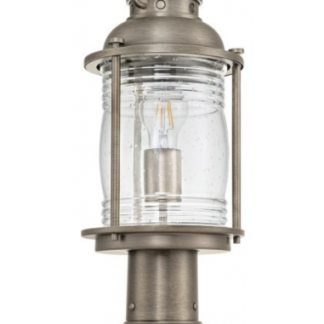 Ashland Bay Udendørs halvmurslampe i messing og glas H47,1 cm 1 x E27 - Brændt bronze/Klar dråbeeffekt