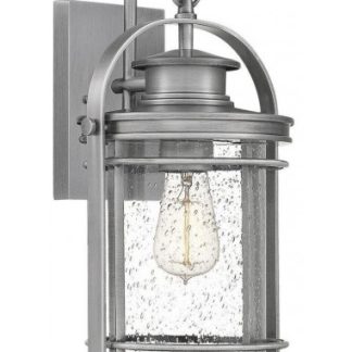 Booker Væglampe i aluminium og glas H38,2 cm 1 x E27 - Industriel aluminium/Klar med dråbeeffekt