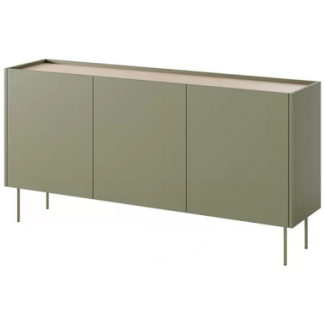 DESIN Sideboard med 2 skuffer i MDF og metal B170 cm - Olivengrøn/Eg