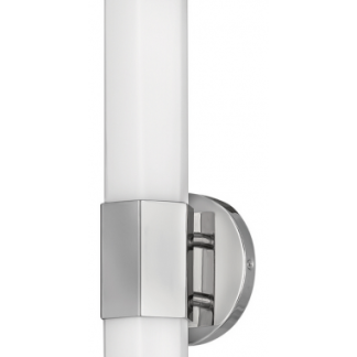 Facet Badeværelseslampe i stål og opalglas H35,6 cm 1 x 12W LED - Poleret krom/Mat opalhvid