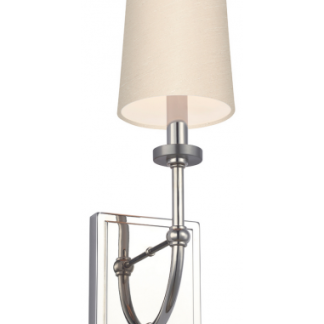 Felixstowe Badeværelseslampe i stål og tekstil H40,6 cm 1 x G9 LED - Poleret krom/Creme