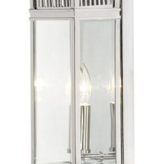 Holborn Udendørs væglampe i messing og glas H31 cm 1 x E14 - Poleret krom/Klar