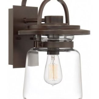 Lasalle Væglampe i aluminium og glas H39,3 cm 1 x E27 - Antik brun/Klar
