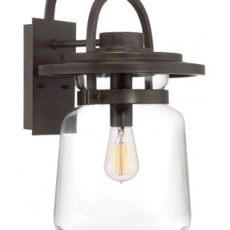 Lasalle Væglampe i aluminium og glas H49,2 cm 1 x E27 - Antik brun/Klar