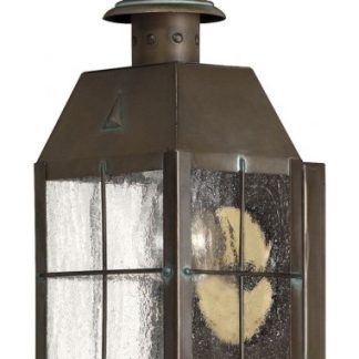 Nantucket Væglampe i messing og glas H24,8 cm 1 x E27 - Aldret messing/Klar frostet