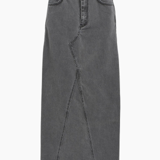 ObjHarlow Long Denim Skirt - Grey Denim - Object - Grå XS