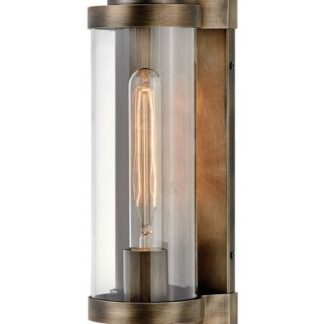 Pearson Væglampe i aluminium og glas H35,6 cm 1 x E27 - Brændt bronze/Klar