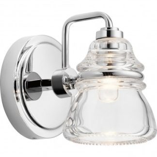 Talland Badeværelseslampe i stål og glas B12,7 cm 1 x G9 LED - Poleret krom/Klar