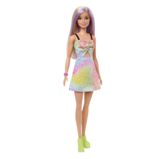 Barbie Fashionistas Dukke - Farverig Kjole