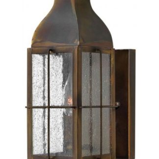 Bingham Væglampe i messing og glas H31,8 cm 1 x E14 - Antik rust/Klar med dråbeeffekt