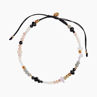 Planbørnefonden Shades Bracelet Soft Colors And Black Ribbon - Stine A - Multi One Size