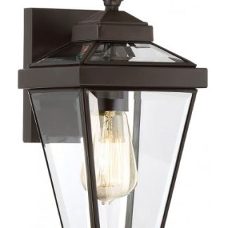 Ravine Udendørs væglampe i stål og glas H31,8 cm 1 x E27 - Antik bronze/Klar