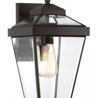 Ravine Udendørs væglampe i stål og glas H41,2 cm 1 x E27 - Antik bronze/Klar