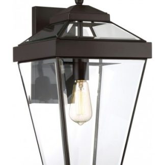 Ravine Udendørs væglampe i stål og glas H50,8 cm 1 x E27 - Antik bronze/Klar
