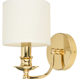 Abu Dhabi Væglampe i metal og tekstil H25 cm 1 x E14 - Guld/Cremehvid