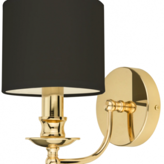 Abu Dhabi Væglampe i metal og tekstil H25 cm 1 x E14 - Guld/Sort