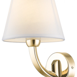 Atlanta Væglampe i metal og tekstil H24 cm 1 x E14 - Guld/Hvid