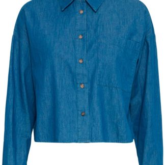 Ichi - Skjorte - IX Krista SH - Washed Blue Denim
