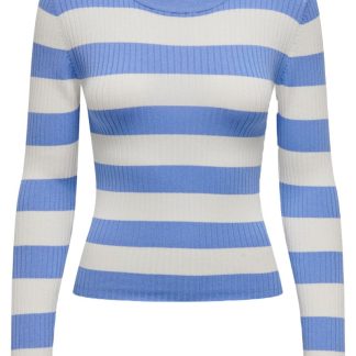 JDY - Bluse - JDY Plum L/S O-Neck Stripe Pullover - Cornflower Blue