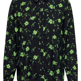 JDY - Skjorte - JDY Jackson L/S Shirt - Black/Green Flower