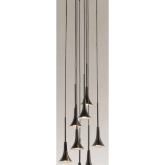 Kanzaki Loftlampe i aluminium Ø30 cm 8 x 4,5W LED - Sort