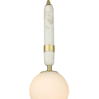 La Spezia Loftlampe i marmor og glas Ø15 cm 1 x E14 - Messing/Hvid marmor