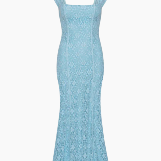 Lace Wide Strap Dress - Omphalodes - ROTATE - Lyseblå S