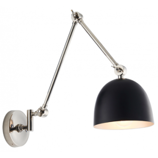 Lehal Væglampe i metal H20 - 65 cm 1 x E27 - Nikkel/Mat sort