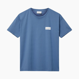 Main-BL Badge T-Shirt - Riverside - Blanche - Blå XS
