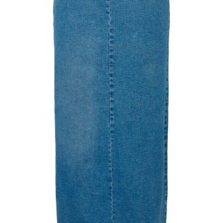 Pieces - Nederdel - Pc Ginny Mw Midi Denim Skirt D2D Jit - Medium Blue Denim (Levering i marts)
