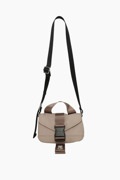 Recycled Tech Mini Satchel A5704 - Oyster Gray - GANNI - Beige One Size