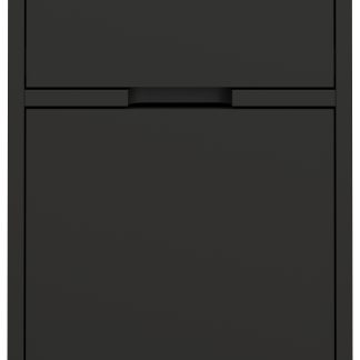 TENZO Lipp arkivskab, m. 1 låge, 1 hylde, 1 skuffe og hjul - shadow sort MDF og spånplade