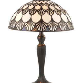 Tiffany Missori Bordlampe i polyresin og glas H46,5 cm 2 x E14 - Antik bronze/Multi