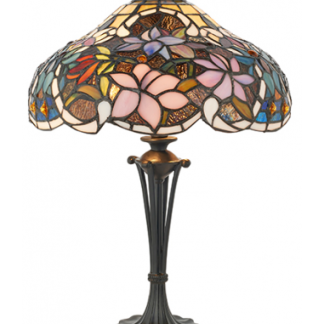 Tiffany Sullivan Bordlampe i polyresin og glas H45 cm 2 x E14 - Antik bronze/Multi