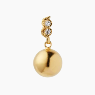 Twin Flow & Disco Ball Earring - Gold - Stine A - Guld One Size