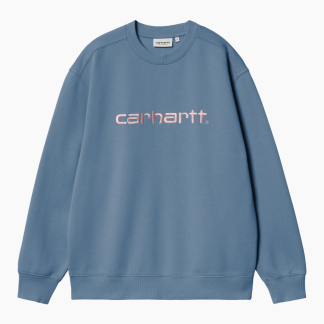 W' Carhartt Sweatshirt - Sorrent/Glassy Pink - Carhartt WIP - Blå XS