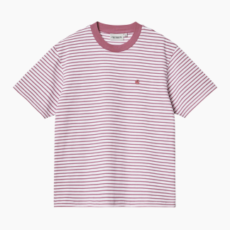 W' S/S Coleen T-Shirt - Coleen Stripe, White/Magenta - Carhartt WIP - Stribet XS