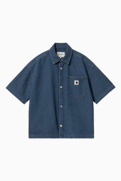 W' S/S Lovilia Shirt - Blue Heavy Stone Wash - Carhartt WIP - Blå XS