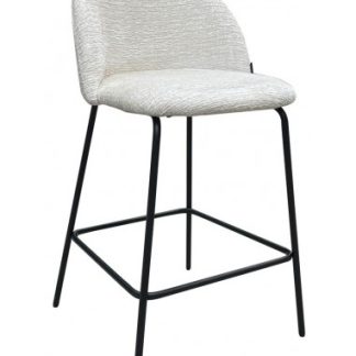 Alyssa barstol i metal og polyester H93 cm - Sort/Creme